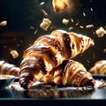delicious French croissant is a flaky, buttery pastry with a golden brown crust and a soft, airy interior