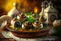 Delicious French Escargot: An Appetizer or Side Dish Royalty Free Stock Photo