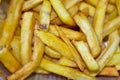 Delicious French fries close up as background