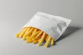 Delicious french fries in a paper bag
