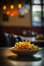 Delicious French Fries. Tasty fast food. Studio Lighting.