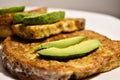 Delicious French toast with avocado Royalty Free Stock Photo