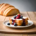 Delicious french toast - ai generated image Royalty Free Stock Photo