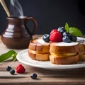 Delicious french toast - ai generated image Royalty Free Stock Photo