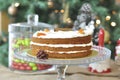 Fresh baked Carrot Cake with Christmas decoration Royalty Free Stock Photo