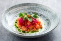 Delicious and fresh ceviche of salmon