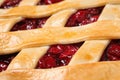 Delicious fresh cherry pie as background Royalty Free Stock Photo