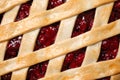 Delicious fresh cherry pie as background, top view Royalty Free Stock Photo