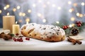 Delicious fresh Christmas stollen