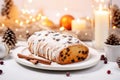 Delicious fresh Christmas stollen