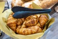 Delicious and fresh croissant pastry in luxury French restaurant Royalty Free Stock Photo