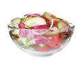 Delicious fresh cucumber tomato salad in bowl Royalty Free Stock Photo