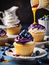 delicious fresh cupcakes with fresh berries