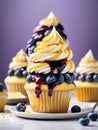 delicious fresh cupcakes with fresh berries