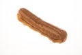 Delicious fresh eclaire isolated on white background Royalty Free Stock Photo