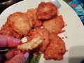 Delicious fresh vegan sweetcorn fritters for lunch