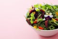 Delicious fresh herb and nasturtium salad Royalty Free Stock Photo