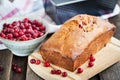 Delicious fresh homemade cranberry loaf Royalty Free Stock Photo