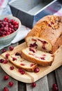 Delicious fresh homemade cranberry loaf Royalty Free Stock Photo