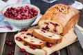 Delicious fresh homemade cranberry loaf Royalty Free Stock Photo