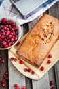 Delicious fresh homemade cranberry loaf Royalty Free Stock Photo