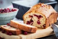 Delicious fresh homemade cranberry loaf Royalty Free Stock Photo