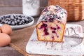 Delicious fresh homemade loaf cake with berries