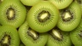 delicious fresh kiwi total background,slice of kiwi fruit on a full frame. AI Generative
