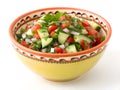 Fresh Mediterranean Chopped Salad with Herbs Royalty Free Stock Photo