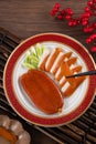 Delicious fresh mullet roe for Chinese lunar new year gift basket celebration Royalty Free Stock Photo