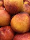 Delicious fresh nectarines in a market Royalty Free Stock Photo