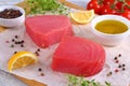 Delicious Fresh raw tuna fish steaks Royalty Free Stock Photo