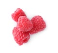 Delicious fresh ripe raspberries isolated, top view Royalty Free Stock Photo