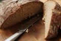 Delicious fresh rye bread on the table Royalty Free Stock Photo
