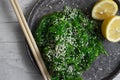 Delicious fresh seaweed salad  sesame seeds Royalty Free Stock Photo