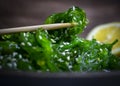 Delicious fresh seaweed salad  food   appetizer  vegan   marinated  sesame seeds Royalty Free Stock Photo