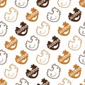 Delicious Fresh Spicy Chicken Meat Vector Graphic Seamless Pattern