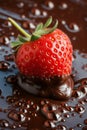 Delicious fresh strawberry dipped in rich, creamy chocolate Royalty Free Stock Photo