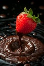 Delicious fresh strawberry dipped in rich, creamy chocolate Royalty Free Stock Photo