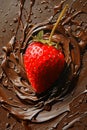 Delicious fresh strawberry dipped in rich, creamy chocolate Royalty Free Stock Photo