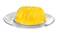 Delicious fresh yellow jelly on white