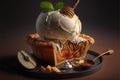 Freshly baked apple pie or cobbler with ice cream Royalty Free Stock Photo