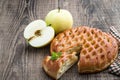 Delicious freshly baked apple pie isolated on white Royalty Free Stock Photo