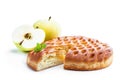 Delicious freshly baked apple pie isolated on white Royalty Free Stock Photo