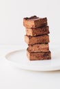Delicious freshly baked vegan gluten free chocolate brownies. Royalty Free Stock Photo