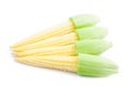 Delicious freshness baby corn on white background