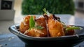 Delicious fried amuse bouche appetizer - Fried food to share Royalty Free Stock Photo