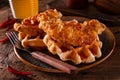 Chicken and Waffles Royalty Free Stock Photo