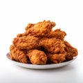 Delicious Fried Chicken On A White Background