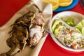 Delicious fried fish in Mexican restaurant Royalty Free Stock Photo